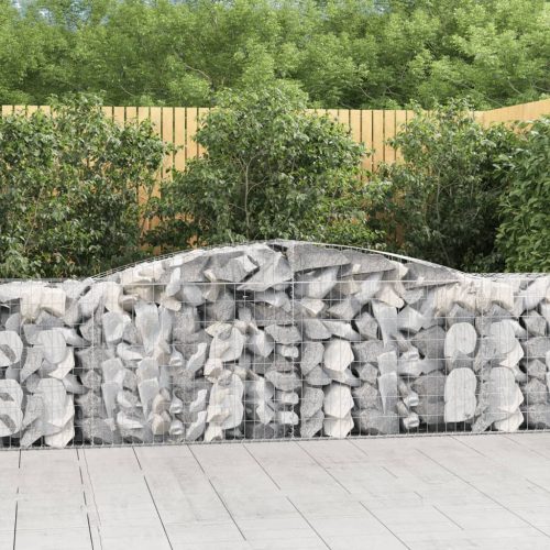 vidaXL 4 db íves horganyzott vas gabion kosár 400x50x80/100 cm