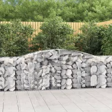   vidaXL 6 db íves horganyzott vas gabion kosár 400x50x80/100 cm