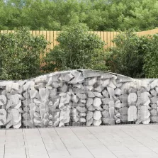   vidaXL 8 db íves horganyzott vas gabion kosár 400x50x80/100 cm