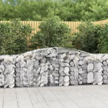   vidaXL 20 db íves horganyzott vas gabion kosár 400x50x80/100 cm