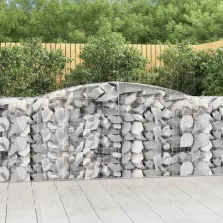  vidaXL 2 db íves horganyzott vas gabion kosár 400x50x100/120 cm