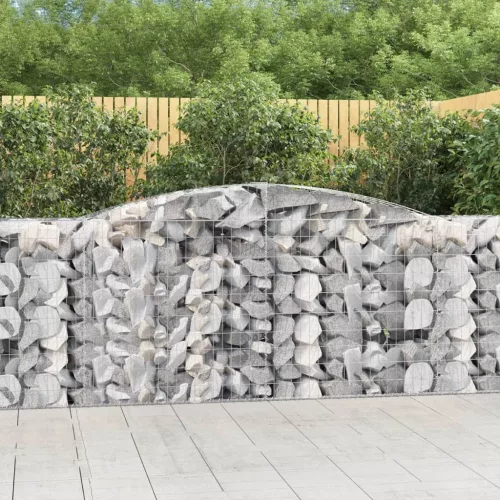 vidaXL 2 db íves horganyzott vas gabion kosár 400x50x100/120 cm