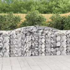   vidaXL 4 db íves horganyzott vas gabion kosár 400x50x100/120 cm