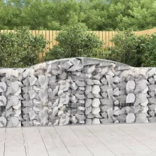   vidaXL 6 db íves horganyzott vas gabion kosár 400x50x100/120 cm