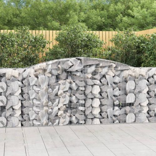 vidaXL 10 db íves horganyzott vas gabion kosár 400x50x100/120 cm