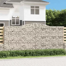   vidaXL 10 db íves horganyzott vas gabion kosár 400x50x180/200 cm