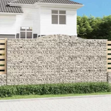   vidaXL 10 db íves horganyzott vas gabion kosár 400x50x200/220 cm