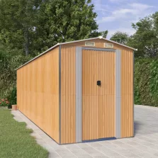   vidaXL világosbarna horganyzott acél kerti fészer 192x689x223 cm