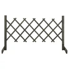   vidaXL szürke tömör fenyőfa rácsos kerti kerítés 120 x 60 cm