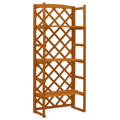 vidaXL narancssárga tömör fenyőfa rácsos növényállvány 60x30x140 cm