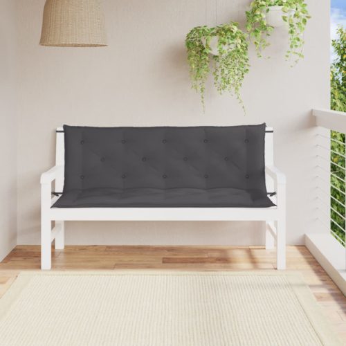 vidaXL 2 db antracit oxford szövet kerti padpárna 150 x 50 x 7 cm