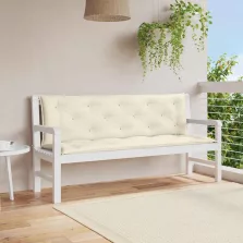   vidaXL krémfehér oxford szövet kerti padpárna 150 x (50+50) x 7 cm