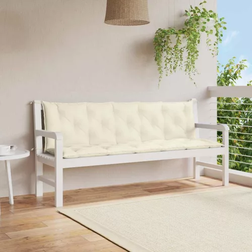 vidaXL krémfehér oxford szövet kerti padpárna 180 x (50+50) x 7 cm
