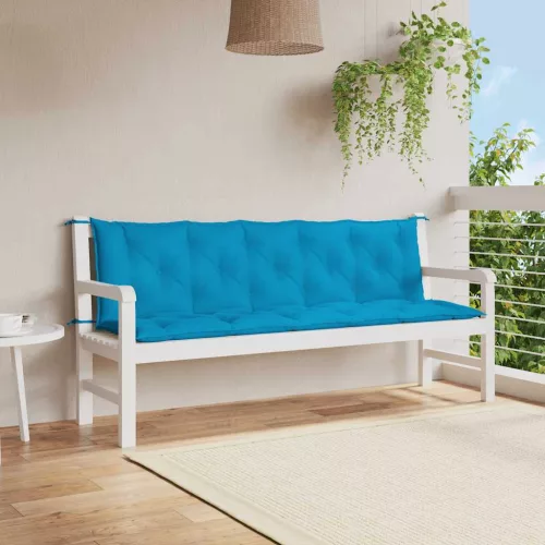 vidaXL világoskék oxford szövet kerti padpárna 180 x (50+50) x 7 cm
