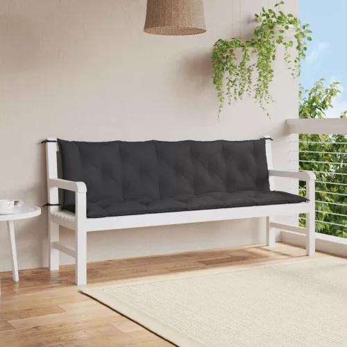 vidaXL fekete oxford szövet kerti padpárna 180 x (50+50) x 7 cm
