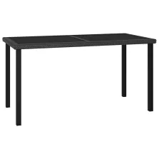   vidaXL fekete polyrattan kerti étkezőasztal 140 x 70 x 73 cm