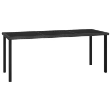   vidaXL fekete polyrattan kerti étkezőasztal 180 x 70 x 73 cm