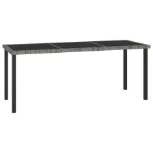  vidaXL szürke polyrattan kerti étkezőasztal 180 x 70 x 73 cm