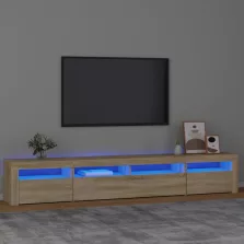   vidaXL sonoma tölgy színű TV-szekrény LED-lámpákkal 240x35x40 cm