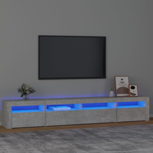 vidaXL betonszürke TV-szekrény LED-lámpákkal 240x35x40 cm