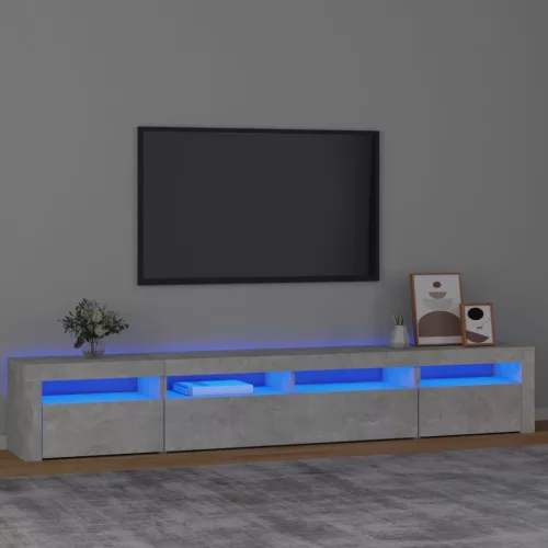 vidaXL betonszürke TV-szekrény LED-lámpákkal 240x35x40 cm