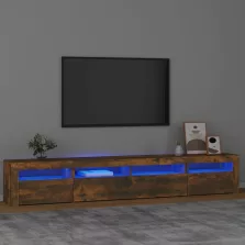   vidaXL füstös tölgy színű TV-szekrény LED-lámpákkal 240x35x40 cm