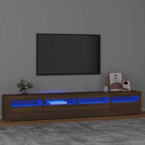 vidaXL barna tölgy színű TV-szekrény LED-lámpákkal 240x35x40 cm