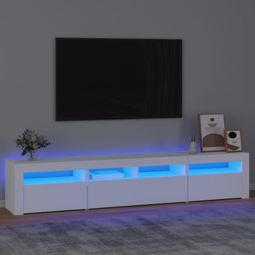 vidaXL fehér TV-szekrény LED-lámpákkal 210x35x40 cm