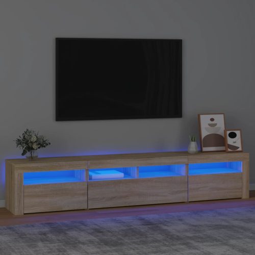 vidaXL sonoma-tölgy színű TV-szekrény LED-lámpákkal 210x35x40 cm