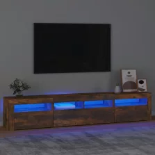   vidaXL füstös tölgy színű TV-szekrény LED-világítással 210x35x40 cm