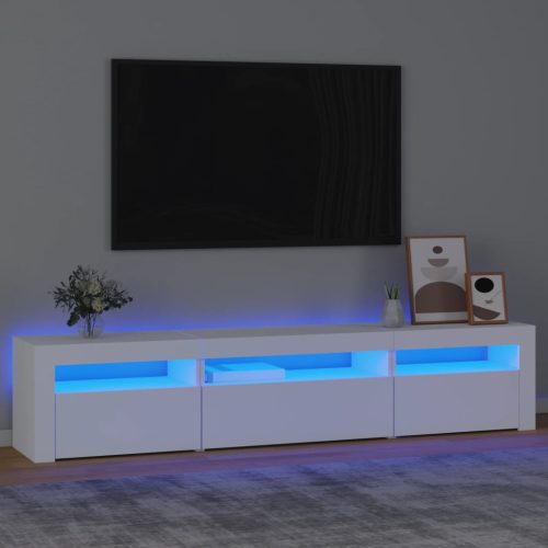 vidaXL fehér TV-szekrény LED-lámpákkal 195x35x40 cm