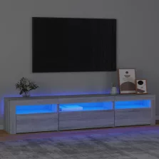   vidaXL szürke sonoma színű TV-szekrény LED-lámpákkal 195x35x40 cm