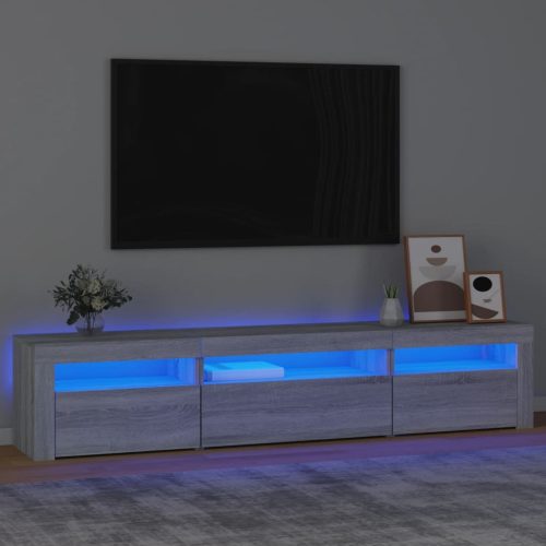 vidaXL szürke sonoma színű TV-szekrény LED-lámpákkal 195x35x40 cm