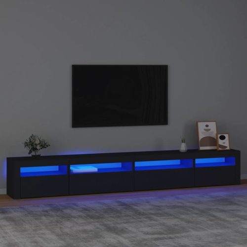 vidaXL fekete TV-szekrény LED-világítással 270x35x40 cm