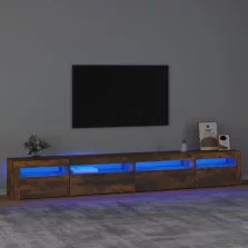   vidaXL füstös tölgy színű TV-szekrény LED-világítással 270x35x40 cm