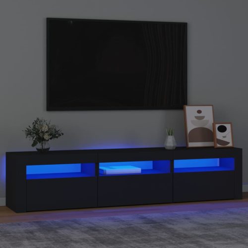 vidaXL fekete TV-szekrény LED-világítással 180x35x40 cm