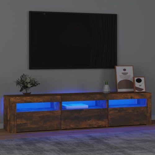 vidaXL füstös tölgyszínű TV-szekrény LED-világítással 180x35x40 cm