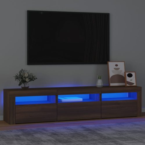 vidaXL barna tölgy színű TV-szekrény LED-lámpákkal 180x35x40 cm