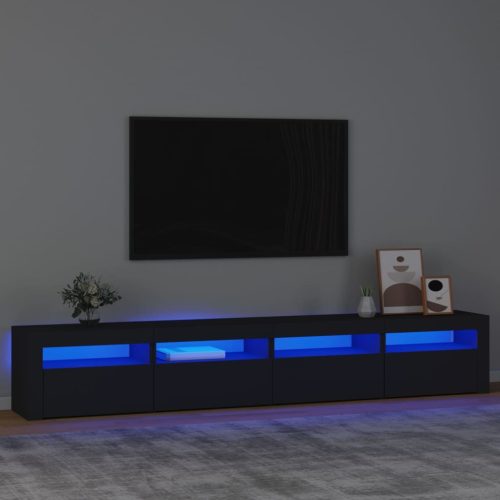 vidaXL fekete TV-szekrény LED-lámpákkal 240x35x40 cm