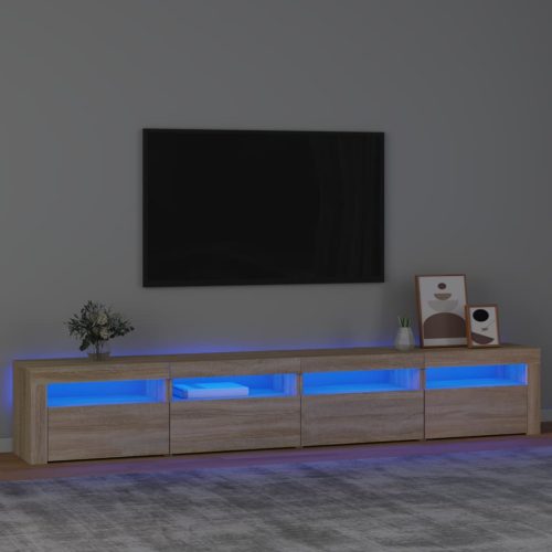 vidaXL sonoma tölgy színű TV-szekrény LED-lámpákkal 240x35x40 cm