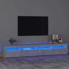  vidaXL betonszürke TV-szekrény LED-lámpákkal 240x35x40 cm