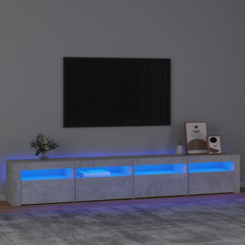 vidaXL betonszürke TV-szekrény LED-lámpákkal 240x35x40 cm