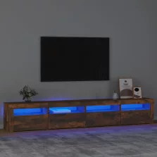   vidaXL füstös tölgy színű TV-szekrény LED-lámpákkal 240x35x40 cm