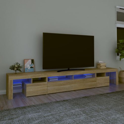 vidaXL sonoma tölgy színű TV-szekrény LED-lámpákkal 260x36,5x40 cm