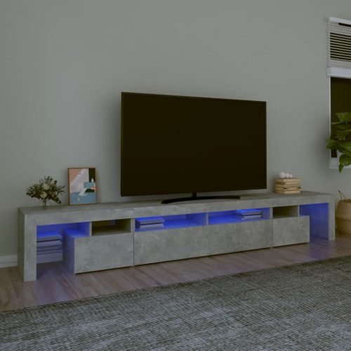 vidaXL betonszürke TV-szekrény LED lámpákkal 260x36,5x40 cm