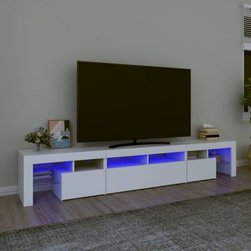 vidaXL fehér TV-szekrény LED-lámpákkal 230x36,5x40 cm