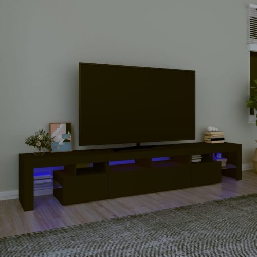 vidaXL fekete TV-szekrény LED-világítással 230x36,5x40 cm