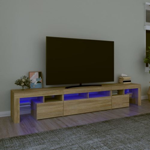 vidaXL sonoma tölgy színű TV-szekrény LED-lámpákkal 230x36,5x40 cm