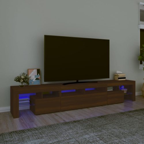 vidaXL barna tölgy színű TV-szekrény LED-lámpákkal 230x36,5x40 cm