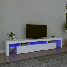 vidaXL fehér TV-szekrény LED-lámpákkal 215x36,5x40 cm